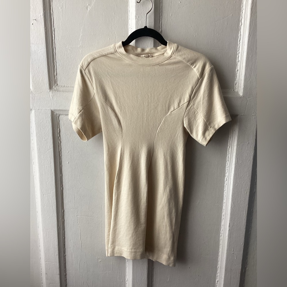 rag & bone Cream Short Sleeve Lilith Tee Shirt Dress